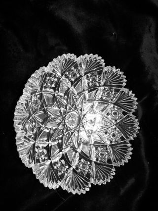 Signed Hawkes American Brilliant Cut Glass Crystal Bowl.  Gladys Pattern 5