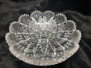 Signed Hawkes American Brilliant Cut Glass Crystal Bowl.  Gladys Pattern 6