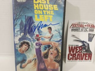 WES CRAVEN SIGNED AUTOGRAPHED VHS TAPE LAST HOUSE ON THE LEFT NIGHTMARE ON ELM 2