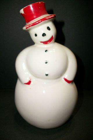Rare Vintage Mccoy Pottery Snowman Planter Frosty