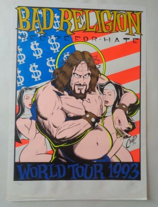 Bad Religion 1993 Poster,  Signed By Coop