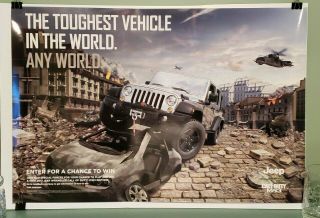 Jeep Wrangler Call Of Duty 2012 Mw3 Mopar Dealer Only Promo Poster 36 " X 24 "