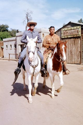 The Lone Ranger 24x36 Photo Poster Clayton Moore Jay Silverheels On Horseback