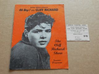 Cliff Richard & Drifters 1959 Uk Tour Programme,  Ticket