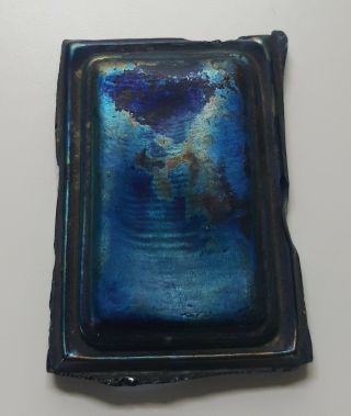 Authentic Blue Tiffany Studios Favrile Glass Turtle Back Tile.  99