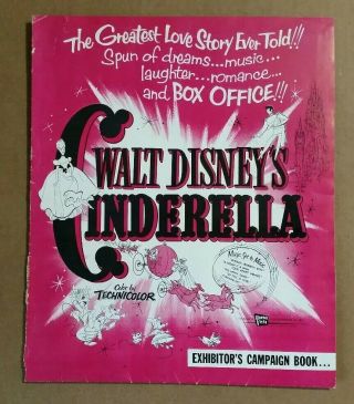 " Cinderella " Walt Disney Animated Movie Pressbook,  1950
