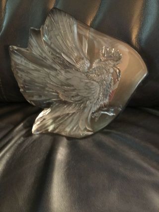 Mats Jonasson Lead Crystal Rooster Sculpture Artist Signed