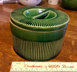 Hull Early Utility Stoneware Crock Canister Butter With Lid 100 H Rare