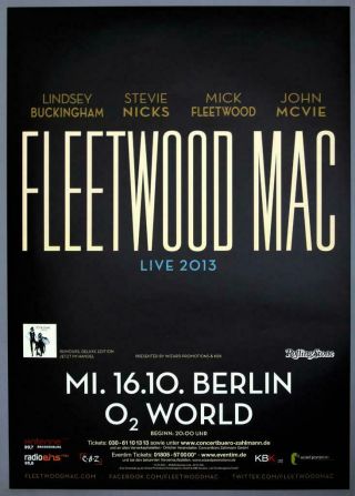 Fleetwood Mac Stevie Nicks - Rare Berlin 2013 Concert Poster