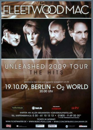 Fleetwood Mac Stevie Nicks Rare Berlin 2009 Unleashed Concert Poster