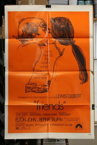 Friends Movie Poster 71/107 Sean Bury Anicée Alvina 1971 Elton John
