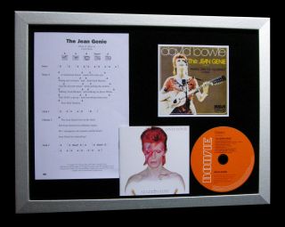 David Bowie Jean Genie Ltd Top Quality Music Cd Framed Display,  Fast Global Ship