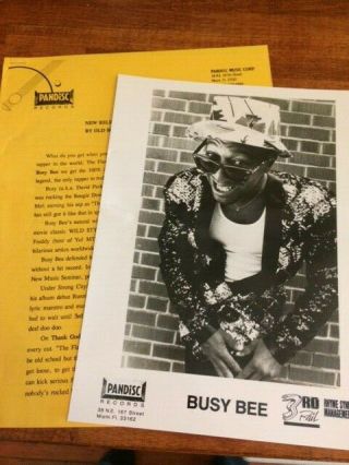 Busy Bee Vintage Hip Hop Promo Pic Rap Promo Material