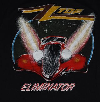 Zz Top Eliminator Tour 1983 Across The Usa Vintage Concert T - Shirt Billy Gibbons