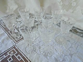 Set Of Nine Vintage Waterford Irish Crystal Lismore Cordial Liqueur Glasses 3.  5 "