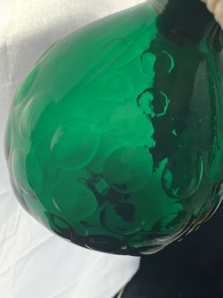 Vintage Blenko 715 American Art Glass Emerald Green Decanter with Stopper 2