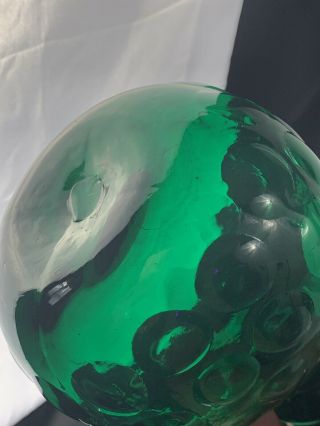 Vintage Blenko 715 American Art Glass Emerald Green Decanter with Stopper 3