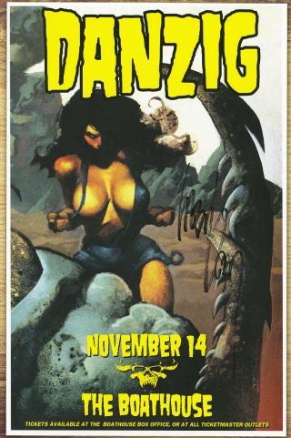 Glenn Danzig Autographed Gig Poster Of The Misfits,  Samhain,  Verotik