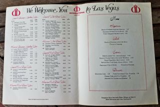 Elvis Presley Souvenir Menu from the International Hotel in Las Vegas 1971 12x9 3