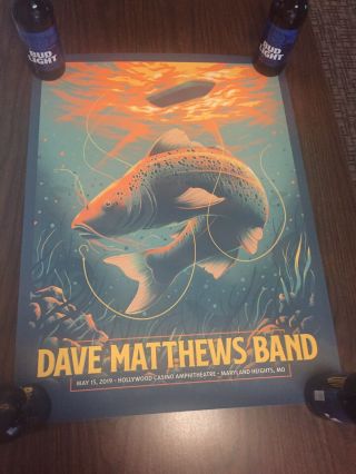 Dave Matthews Band Poster St Louis Mo Maryland Heights 5/15/19