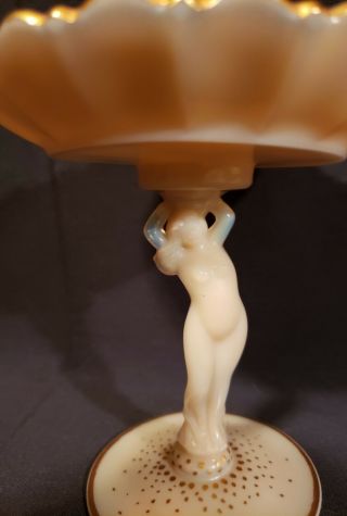 Vintage Nude Statuesque Lady Cambridge Crown Tuscan Charleton Rose Compote 4
