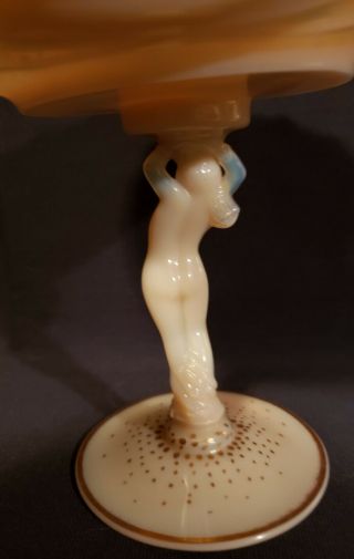 Vintage Nude Statuesque Lady Cambridge Crown Tuscan Charleton Rose Compote 6