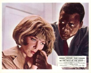 In The Heat Of The Night Lobby Card Sidney Poitier Comforst Lee Grant