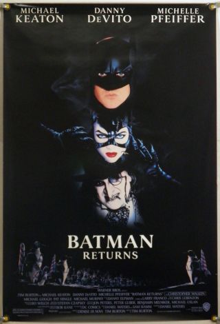 Batman Returns Rolled Orig 1sh Movie Poster Tim Burton Michael Keaton (1992)