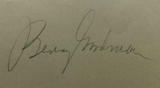 Jazz Clarinet Bandleader Benny Goodman Signed Autograph Album Page - S&h