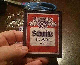 Scmitts Gay Beer Sticker 3x4 Snl Chris Farley Adam Sandler Saturday Night Live