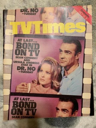 1975 James Bond British Television Dr.  No At Last On Tv Issue Sean Connery 007