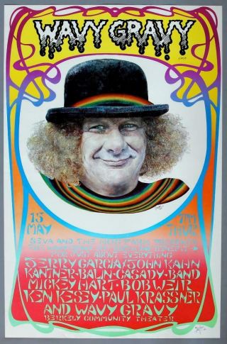 Wavy Gravy Garcia Kesey Weir Balin - Rare Berkeley 1986 Concert Poster