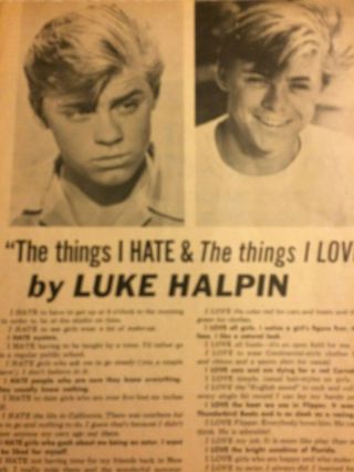 Luke Halpin,  Full Page Vintage Clipping