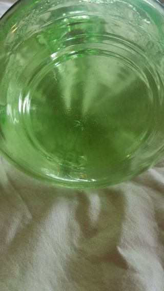 Vintage Cameo Green Depression glass Decanter with Stopper 3
