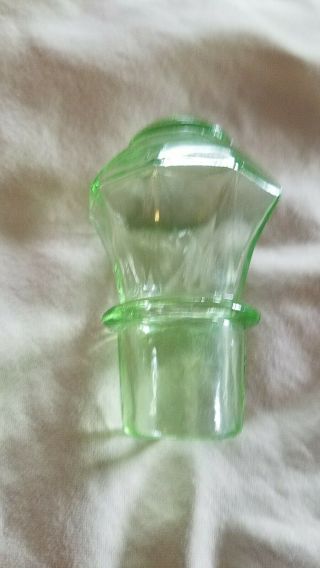 Vintage Cameo Green Depression glass Decanter with Stopper 5