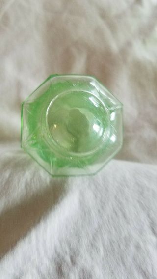 Vintage Cameo Green Depression glass Decanter with Stopper 6