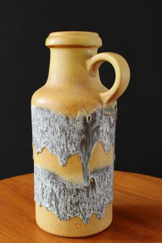 Mid Century Fat Lava Scheurich W.  Germany Ceramic Vase Heavy Volcanic Drip Glaze