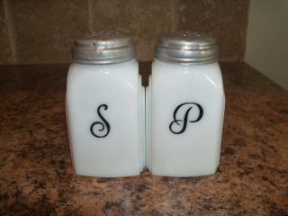 Mckee White Milk Glass Roman Arch S & P Salt And Pepper Shakers
