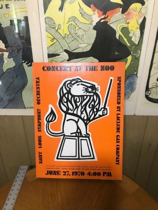 Rare Concert At The Zoo St.  Louis Symphony Orchestra Poster June 27th 1970 18x24