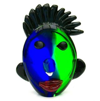 Striking Murano Italian Art Glass Abstract Tribute To Picasso Face Sculpture