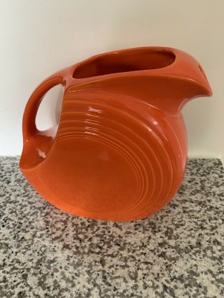 Vintage Fiesta Radioactive Red Large Disk Water Pitcher,