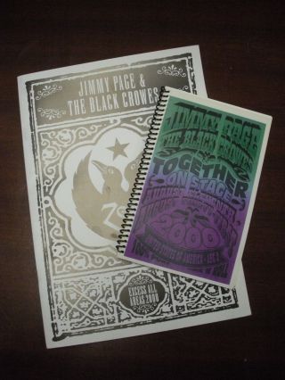 Rare Jimmy Page/the Black Crowes 2000 Concert Itinerary And Program