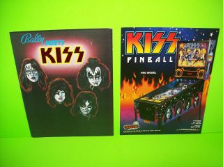Kiss Set Of (2) Pinball Machine Flyers Rare 1979 Bally Brochure,  Kiss Pro Flyer
