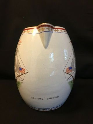 Mottahedeh Bicentennial Decorative Pitcher Vase Large George Washington Ship 3