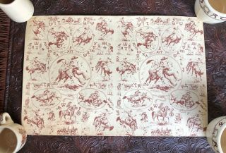 Wallace China Rodeo Paper Placemat Rare 10 X 15 Betty And Till Goodan