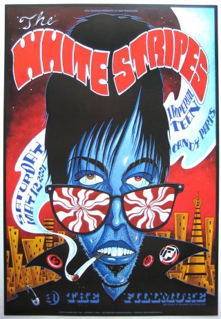 The White Stripes Poster W/ Imperial Teen & Candy Parts 2001 The Fillmore