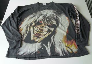 Iron Maiden Long Sleeve Vintage Brave World Tour T Shirt