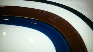 Set of 2 Vintage Arabia of Finland KAIRA Blue/Brown/Black platter & baking dish 6