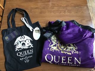 Queen And Adam Lambert 2019 Rhapsody Tour - Vip Bag,  Robe,  Tour Card & Lanyard
