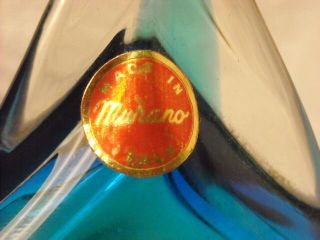 LARGE Blue Murano Art Glass Duck Artist Signed Killara L.  Murano w/Label 10 1/8 